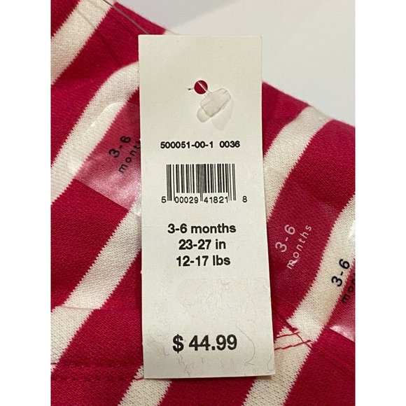 NWT GAP Baby Sherpa Hoodie Romper 3-6M Pink White Stripes - Picture 5 of 5